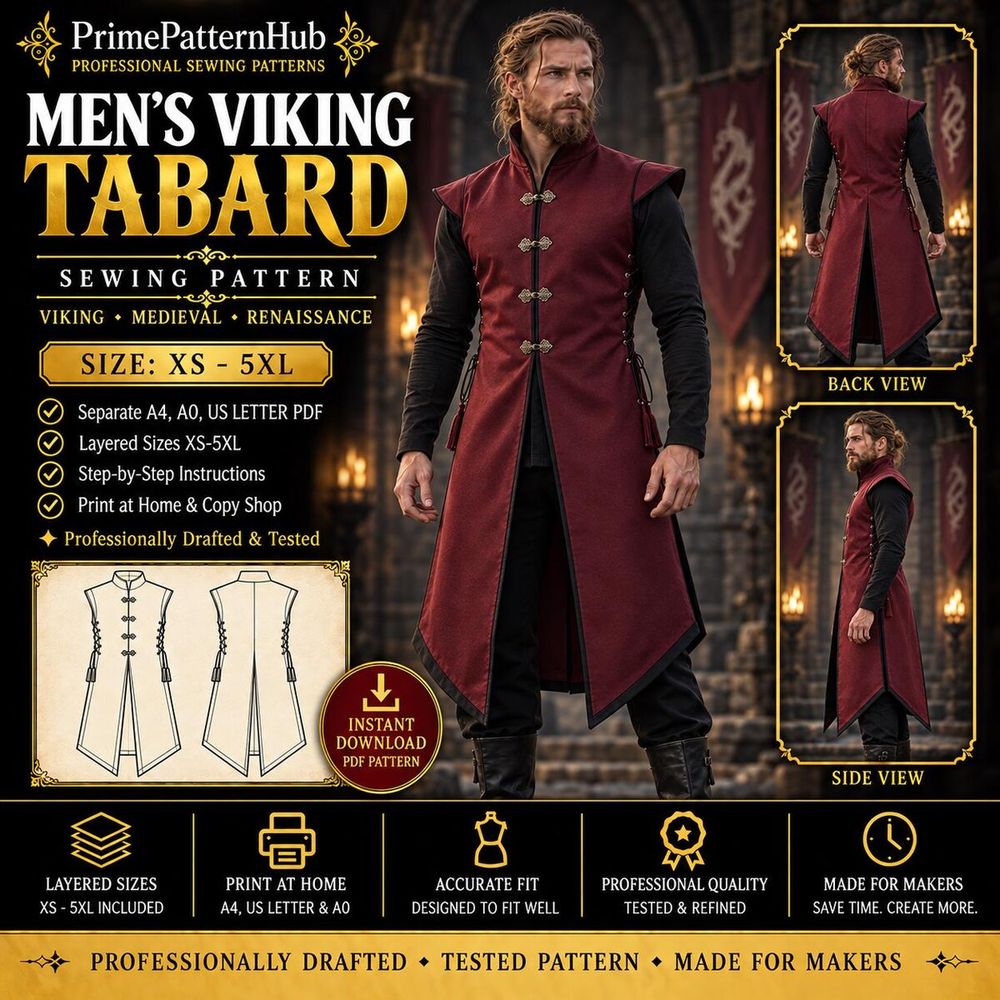 Men's Viking Tabard – PDF sewing pattern
