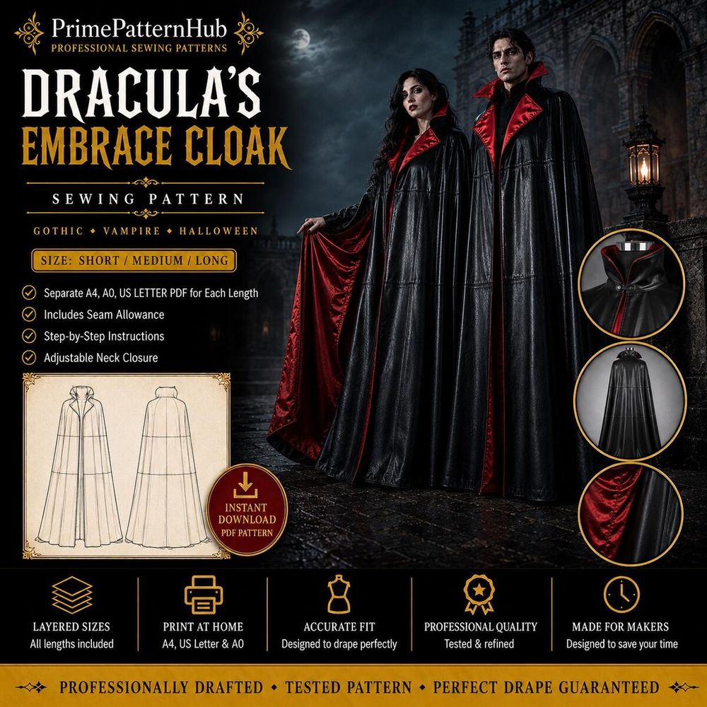 Vampire Cloak – PDF sewing pattern