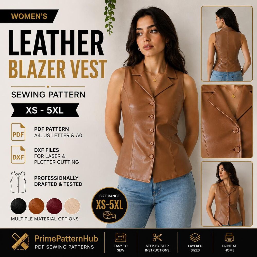 Women's Blazer Vest – PDF sewing pattern